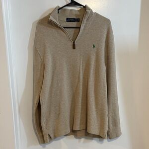Polo by Ralph Lauren Men's Tan Zip-Up Sweater